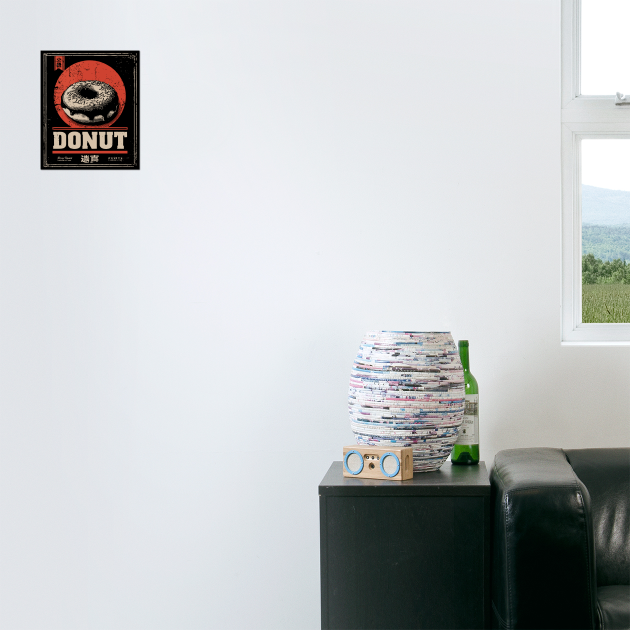 Vintage Donut Poster with Bold Retro Aesthetic by TuncGK